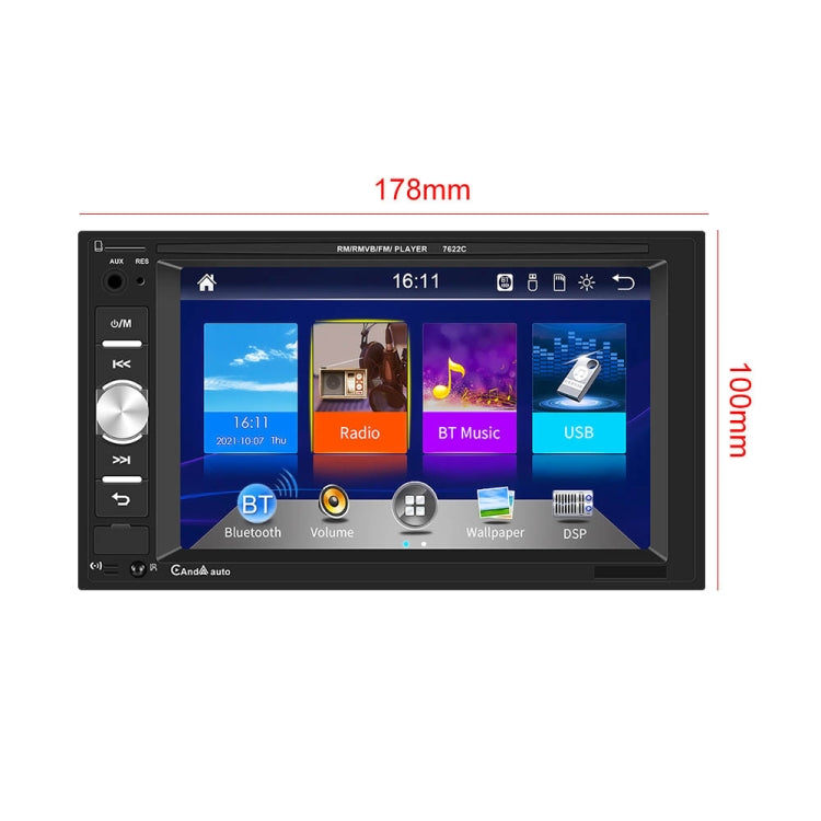 7622C 6.2 inch Dual Spindle HD Car Universal MP5 Carplay Player, Style: Standard+8 Light Camera - Car MP3 & MP4 & MP5 by PMC TechLife | Online Shopping South Africa | PMC TechLife | Buy Now Pay Later Mobicred