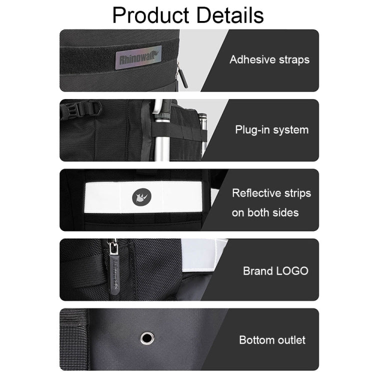 Rhinowalk MT2040 20L Large Capacity Waterproof Quick Release Motorcycle Side Bag(Black) - Bags & Luggages by PMC TechLife | Online Shopping South Africa | PMC TechLife | Buy Now Pay Later Mobicred