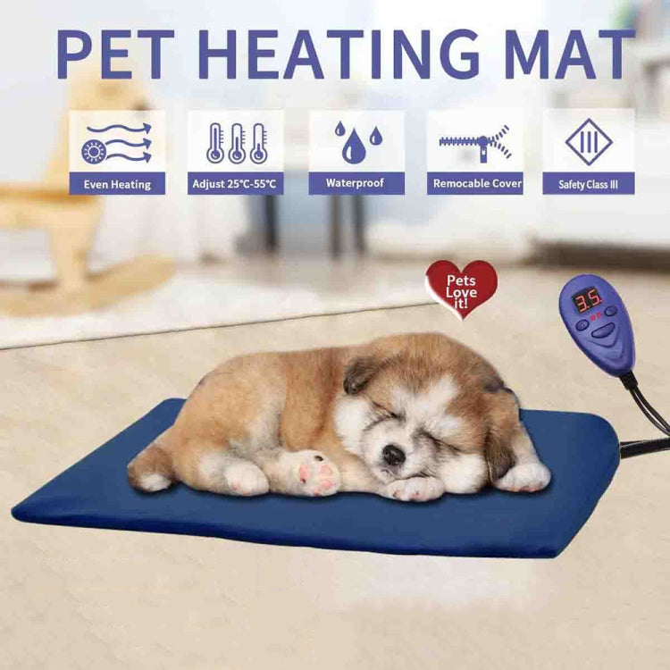 50x50cm Blue 12V Low Voltage Multifunctional Warm Pet Heating Pad Pet Electric Blanket(EU Plug) - Pads by PMC TechLife | Online Shopping South Africa | PMC TechLife