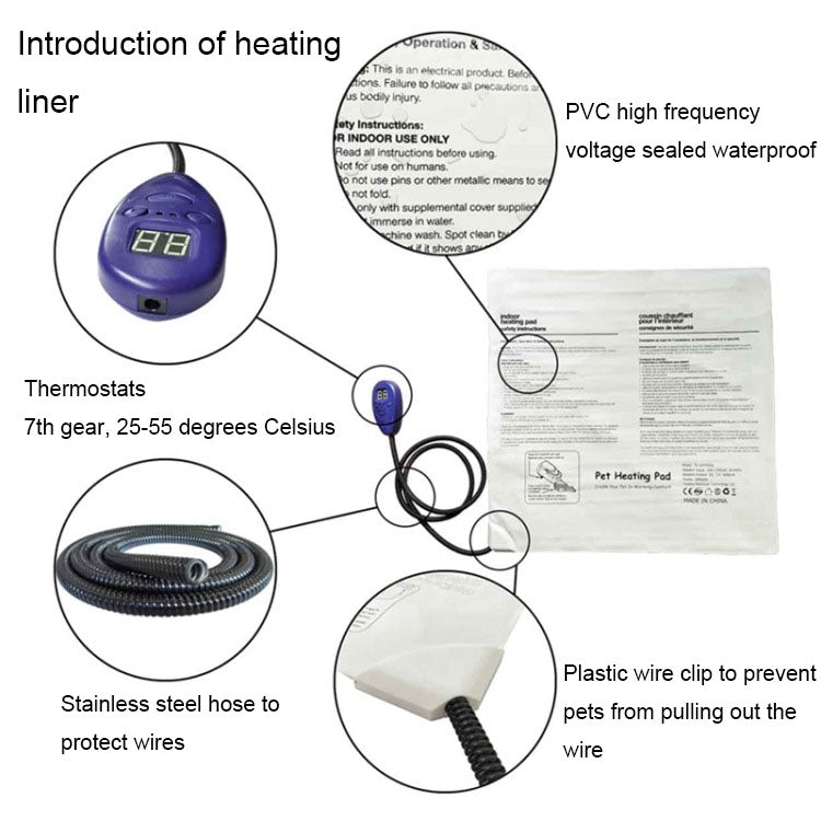 50x50cm Coffee 12V Low Voltage Multifunctional Warm Pet Heating Pad Pet Electric Blanket(UK Plug) - Pads by PMC TechLife | Online Shopping South Africa | PMC TechLife | Buy Now Pay Later Mobicred