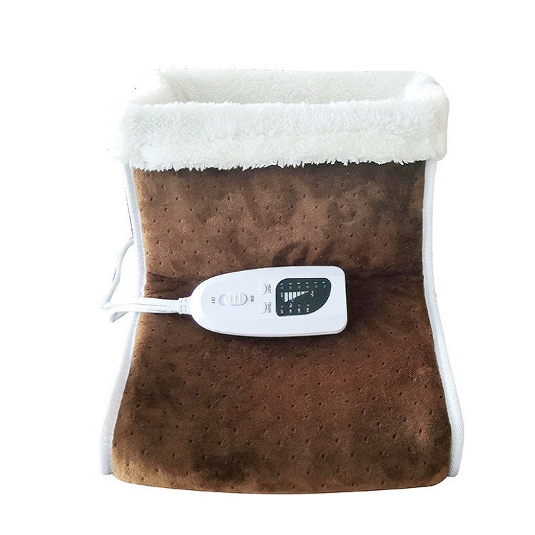 Plug-in High-top Electric Foot Warmer Heated Foot Warmer Boots UK Plug 240V(Brown) - Electric Heaters by PMC TechLife | Online Shopping South Africa | PMC TechLife | Buy Now Pay Later Mobicred