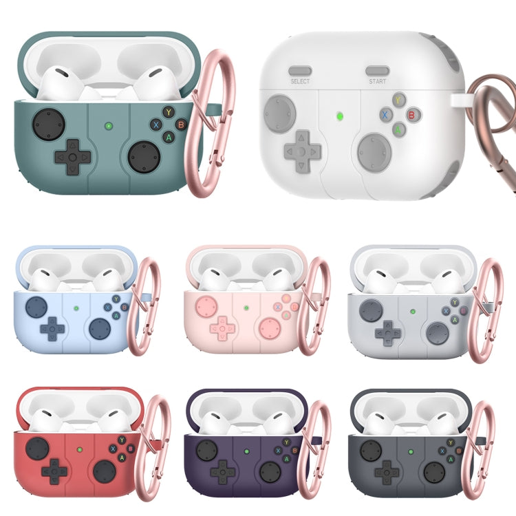 For Airpods Pro 2 Soft Shell Drop-proof Silicone Headphone Cover With Hook(Grey) - For AirPods Pro 2 by PMC Jewellery | Online Shopping South Africa | PMC Jewellery | Buy Now Pay Later Mobicred