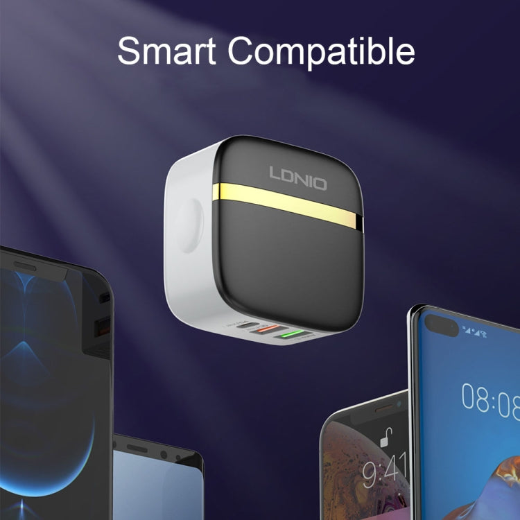 LDNIO A3513Q 32W QC3.0 3 USB Ports Phone Adapter EU Plug with Type-C Cable - free shipping - PMC TechLife - Order now!