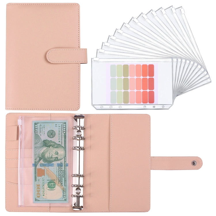 A6 Macaron Notebook PU Loose-leaf Cash Budget Handbook(Pink) - free shipping - PMc TechLife - Order now!
