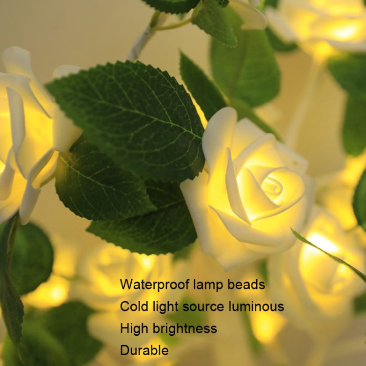 SJ-SD054 LED Valentine Day Rose Indoor Party Decoration Lights(White Bottom Milk White) - Holiday Lights by PMc TechLife | Online Shopping South Africa | PMc TechLife | Buy Now Pay Later Mobicred