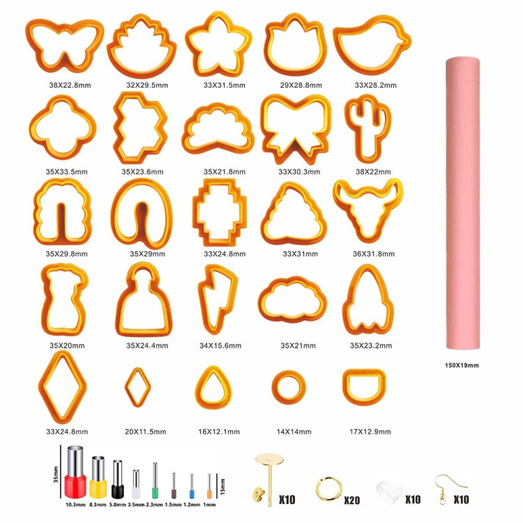 106-1 116 In 1 Clay Cutter Set DIY Clay Earring Mould Clay Earrings Making Tools(Orange) - Arts & Crafts by PMC TechLife | Online Shopping South Africa | PMC TechLife