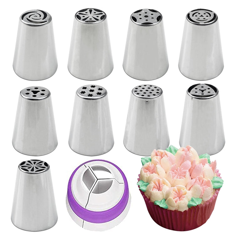 10PCS/Set Stainless Steel Laminating Nozzle Set Cake DIY Laminating Nozzle Set Baking Tools - Baking Pastry Tools by PMC TechLife | Online Shopping South Africa | PMC TechLife