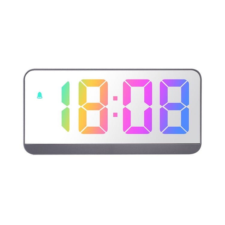 Colorful Fonts LED Electronic Alarm Clock Large Screen Clock(8009D Gray Shell) - Alarm Clocks by PMc TechLife | Online Shopping South Africa | PMc TechLife | Buy Now Pay Later Mobicred