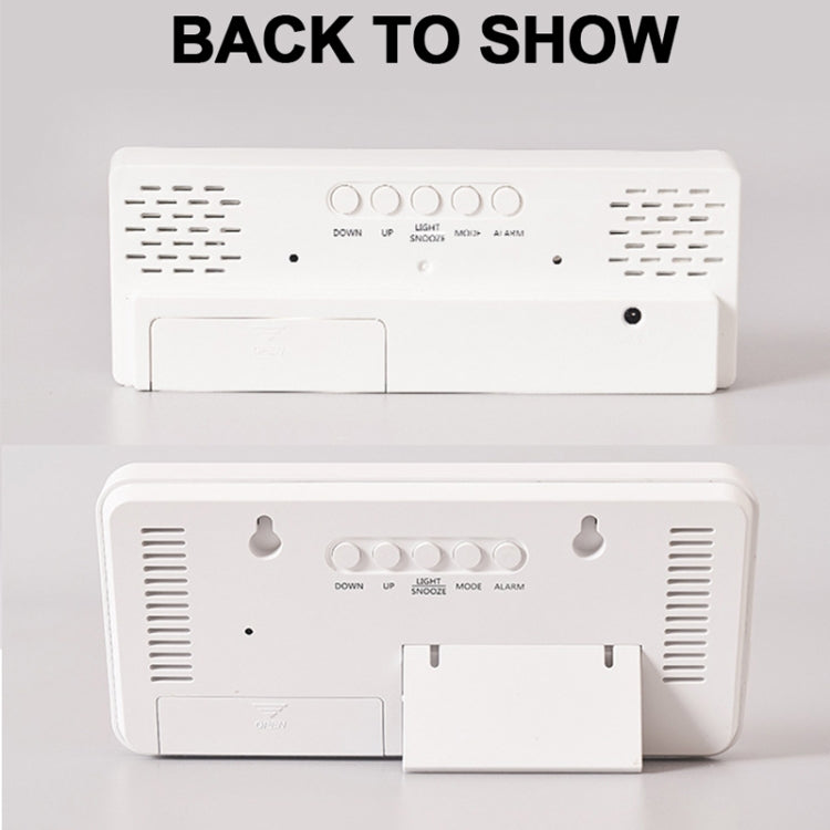 Colorful Fonts LED Electronic Alarm Clock Large Screen Clock(0725 White Shell Mirror Surface D) - Alarm Clocks by PMc TechLife | Online Shopping South Africa | PMc TechLife | Buy Now Pay Later Mobicred