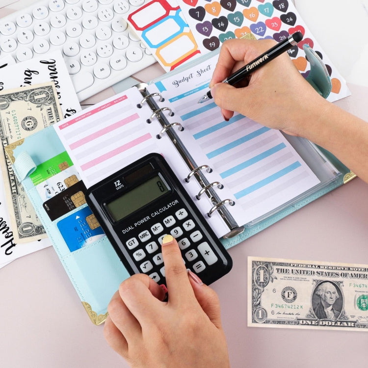 A6 Leather Loose-leaf Budget Book Handbook Notepad(Pink) - Notebooks by PMC TechLife | Online Shopping South Africa | PMC TechLife | Buy Now Pay Later Mobicred