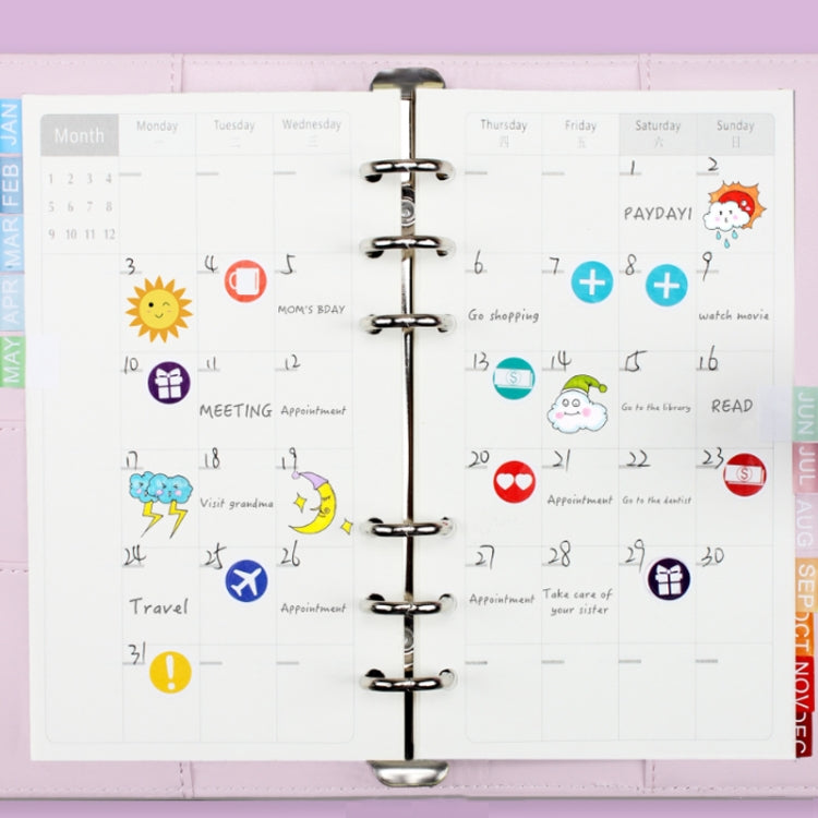 A6 Macaron PU Leather Loose-leaf Notebook Cash Budget Handbook(Blue) - free shipping - PMC TechLife - Order now!