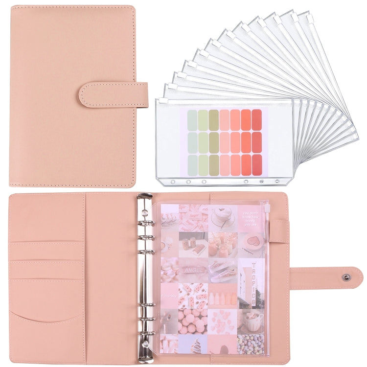 A5 Macaron Notebook PU Loose-leaf Cash Budget Handbook(Pink) - Notebooks by PMC TechLife | Online Shopping South Africa | PMC TechLife