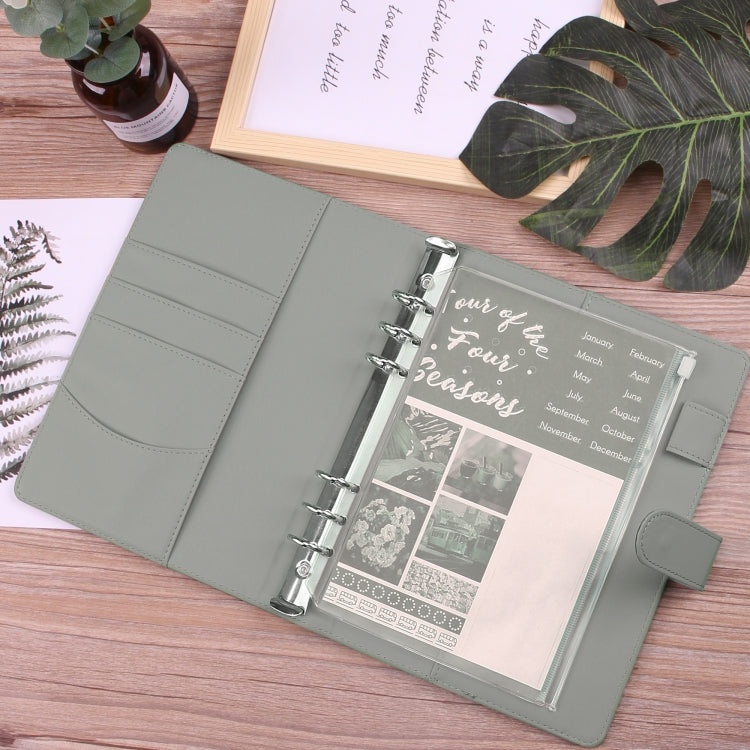 A5 Macaron Notebook PU Loose-leaf Cash Budget Handbook(Gray) - Notebooks by PMC TechLife | Online Shopping South Africa | PMC TechLife