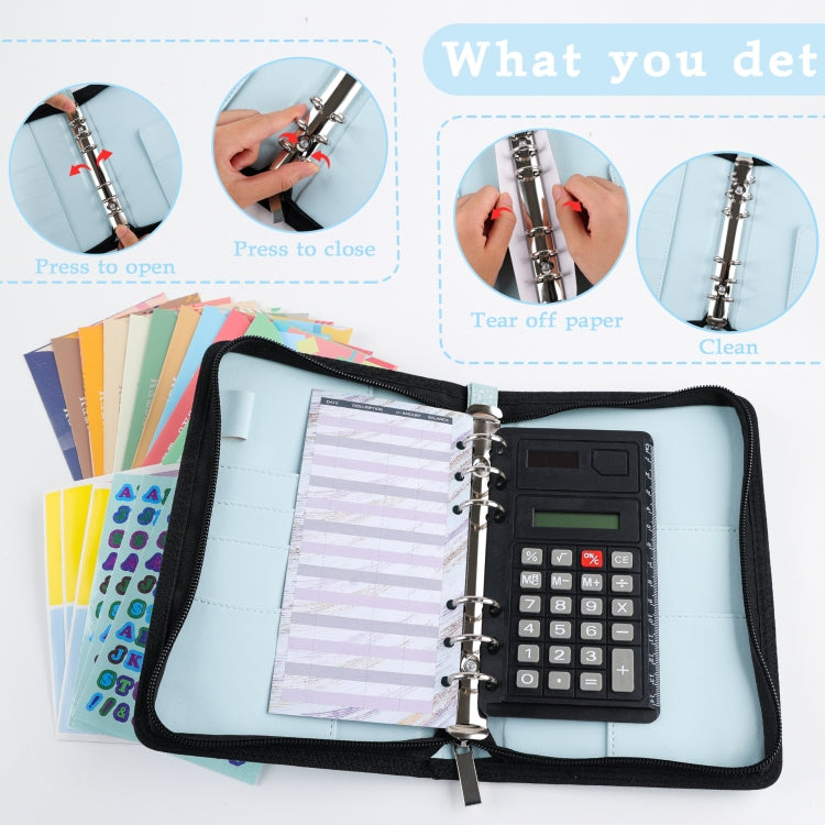 A6 Handheld Zipper Bag Type Large Capacity Cash Budget Book Handbook(Pink) - Notebooks by PMc TechLife | Online Shopping South Africa | PMc TechLife | Buy Now Pay Later Mobicred