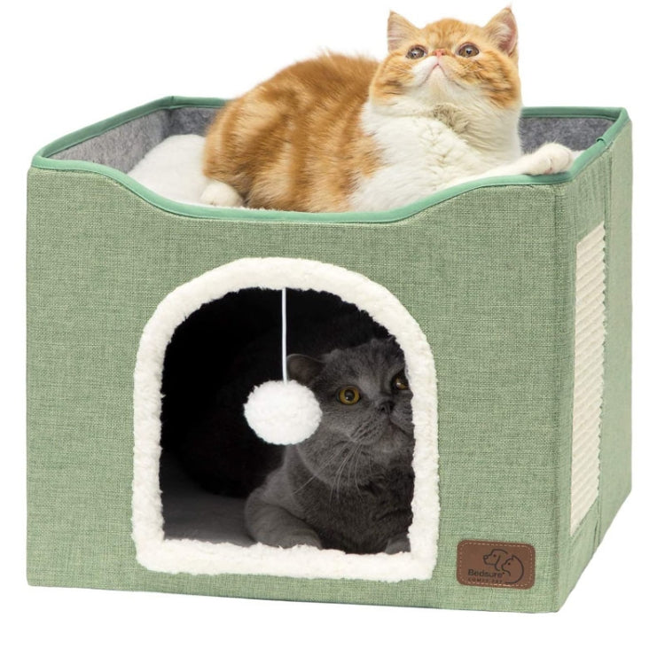 Pet Stool Pet Kennel Indoor Foldable Storage Stool Cat Dog Kennel 41 x 41 x 35cm(Light Green) - Beds by PMC TechLife | Online Shopping South Africa | PMC TechLife | Buy Now Pay Later Mobicred