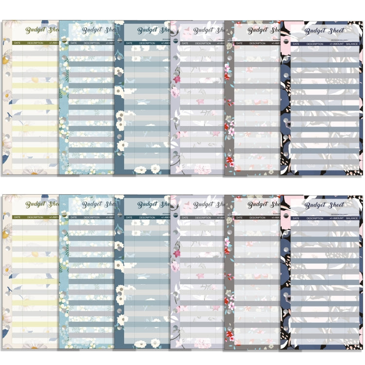 60 Sheets Cash Budget Card Loose-leaf Bookkeeping Replacement Core(Small Floral) - Notebooks by PMC TechLife | Online Shopping South Africa | PMC TechLife