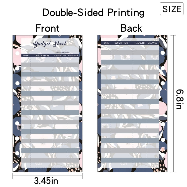 60 Sheets Cash Budget Card Loose-leaf Bookkeeping Replacement Core(Gold Leaf) - Notebooks by PMC TechLife | Online Shopping South Africa | PMC TechLife