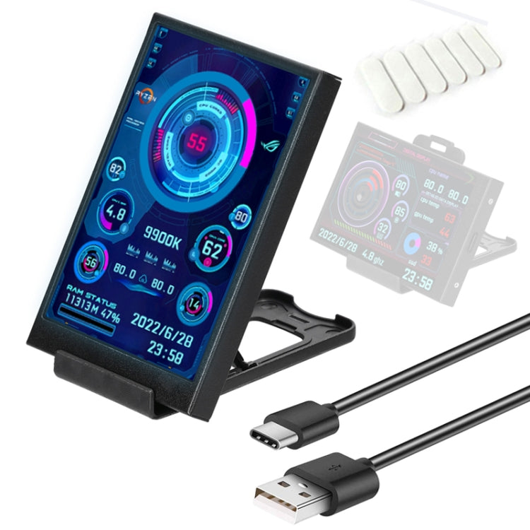 3.5 Inch IPS View All Computer Monitor USB Chassis Vice Screen Set 1 (Black) - Gadget by PMC TechLife | Online Shopping South Africa | PMC TechLife