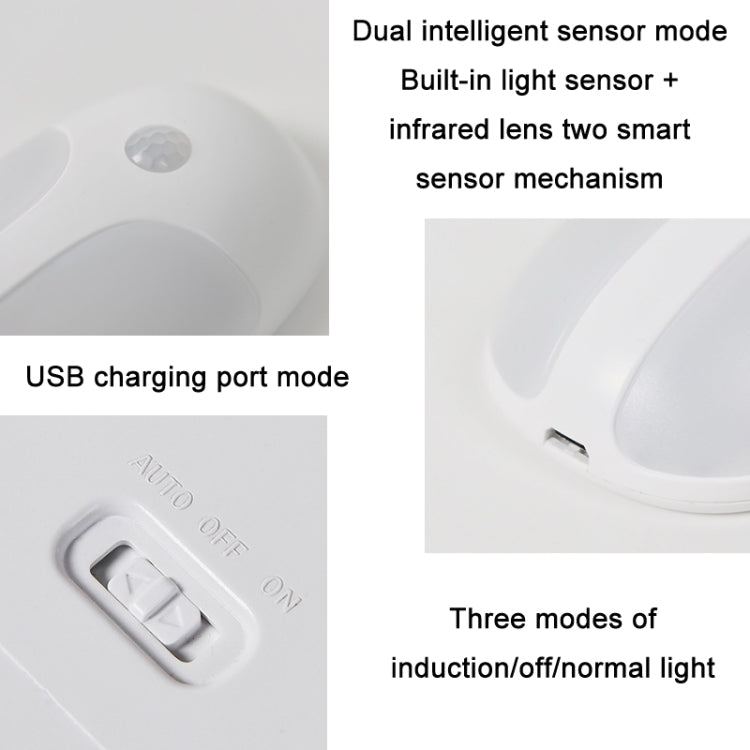 USB Rechargeable Firefly Smart Body Sensor LED Light(White Light) - Sensor LED Lights by PMC TechLife | Online Shopping South Africa | PMC TechLife | Buy Now Pay Later Mobicred
