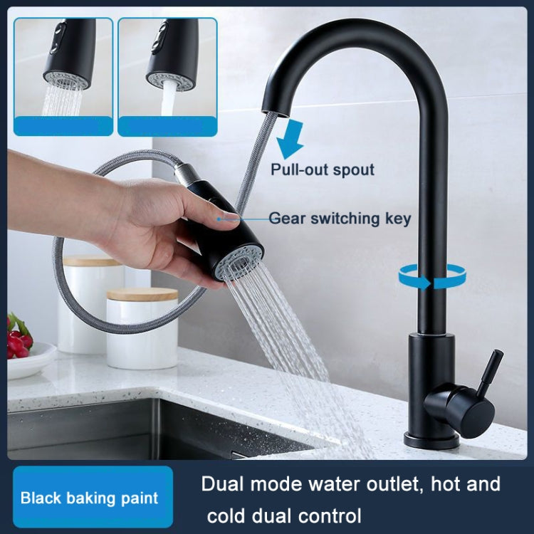 Kitchen Pull-out Faucet Stainless Steel Sink Telescopic Universal Faucet,Spec: CLY002 Wire Drawing - free shipping - PMC TechLife - Order now!