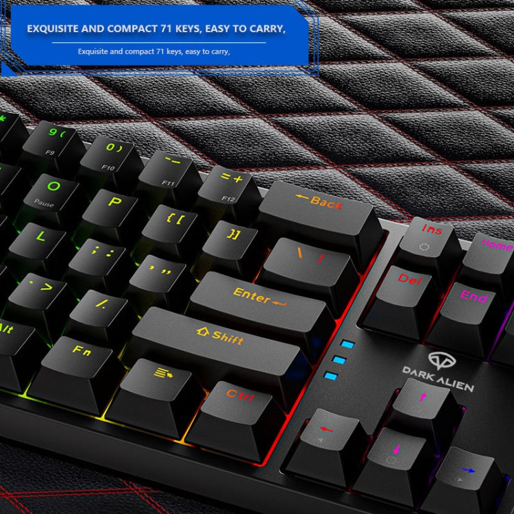 Dark Alien K710 71 Keys Glowing Game Wired Keyboard, Cable Length: 1.8m, Color: Blue Green Shaft - free shipping - PMC Jewellery - Order now!