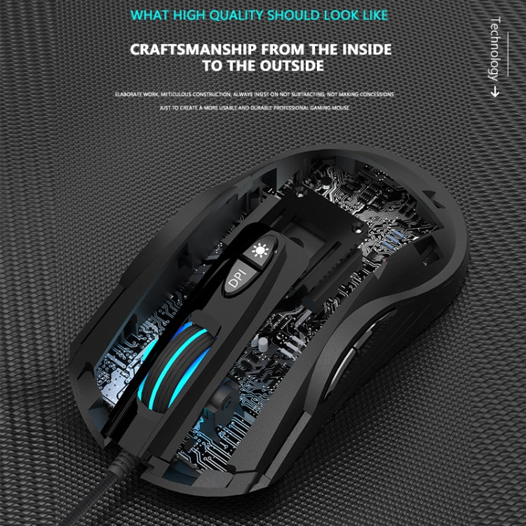 Dark Alien V600 7 Keys Office Computer Business Mouse, Cable Length: 1.42m(Black) - Wired Mice by Dark Alien | Online Shopping South Africa | PMC Jewellery | Buy Now Pay Later Mobicred