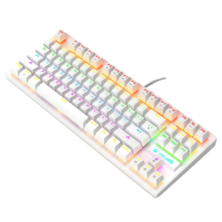 ZIYOULANG K2 87 Keys Office Laptop Punk Glowing Mechanical Wired Keyboard, Cable Length: 1.5m, Color: White - free shipping - PMC Jewellery - Order now!