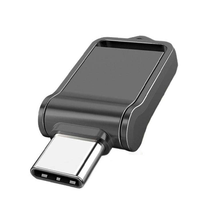 32GB USB 2.0 + Type-C/USB-C High Speed Mini Computer and Phone Dual-purpose Rotary U Disk(Black) - USB Flash Drives by PMC TechLife | Online Shopping South Africa | PMC TechLife | Buy Now Pay Later Mobicred