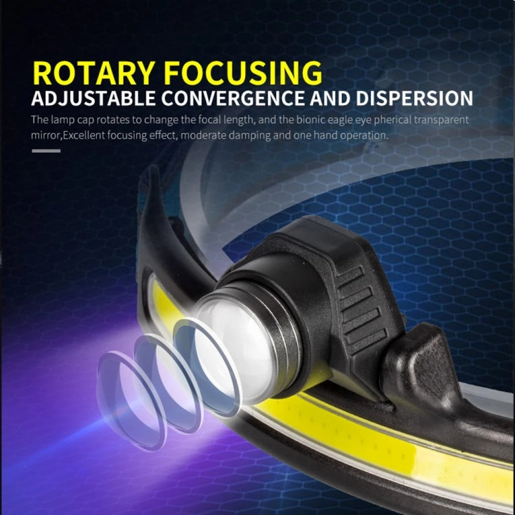 W678-2 Zoom XPG + COB Sensor Headlight Flashlight 6 Lighting Modes Rechargeable Head Lamp - Headlamp by PMC TechLife | Online Shopping South Africa | PMC TechLife