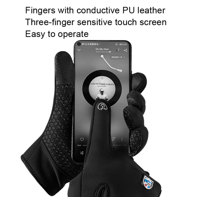 A045 Cycling Gloves Touch Screen Windproof Waterproof Sport Keep Warm Gloves, Size: L(Black) - Cycling Gloves by PMC TechLife | Online Shopping South Africa | PMC TechLife