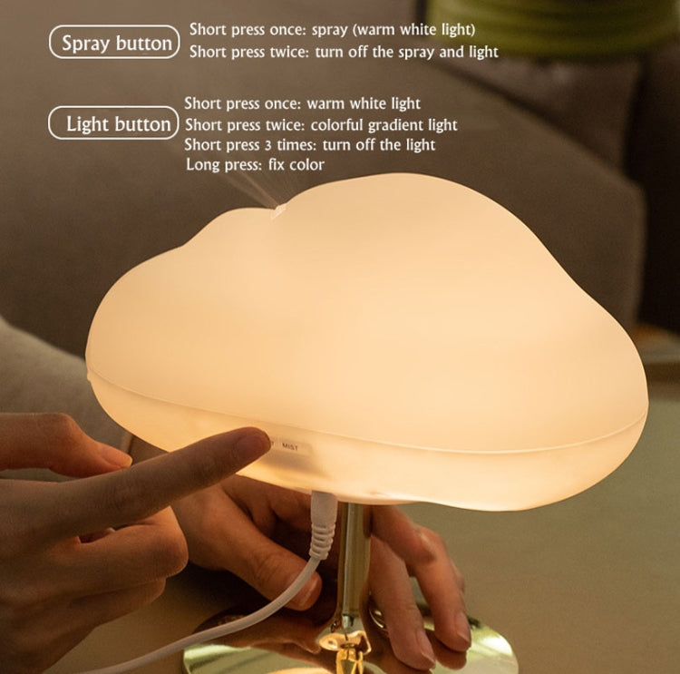 270ml Cloud Aroma Diffuser Humidifier  USB Table Lamp(Silver Bottom) - free shipping - PMC TechLife - Order now!