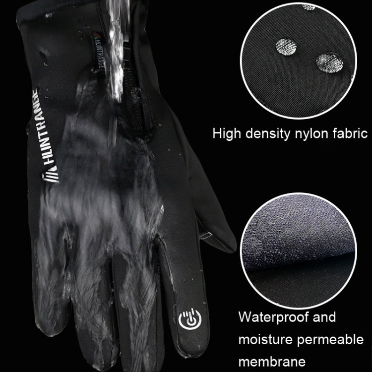 HUNTRANGE A022 Outdoor Waterproof Touch Screen Riding Keep Warm Gloves, Size: XXL(Black) - Cycling Gloves by HUNTRANGE | Online Shopping South Africa | PMC TechLife | Buy Now Pay Later Mobicred