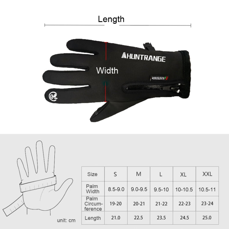 HUNTRANGE A022 Outdoor Waterproof Touch Screen Riding Keep Warm Gloves, Size: M(Gray) - Cycling Gloves by HUNTRANGE | Online Shopping South Africa | PMC TechLife | Buy Now Pay Later Mobicred