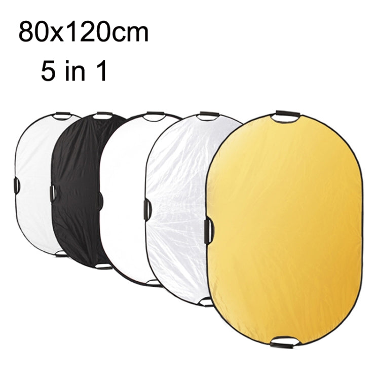 Selens  5 In 1 (Gold / Silver  / White / Black / Soft Light) Folding Reflector Board, Size: 80x120cm - free shipping - PMC TechLife - Order now!