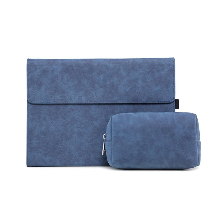 For Microsoft Surface Pro 8 Tablet Protective Case Holder(South African Sheepskin Blue Case + Power Supply Bag) - Others by PMC Jewellery | Online Shopping South Africa | PMC Jewellery | Buy Now Pay Later Mobicred
