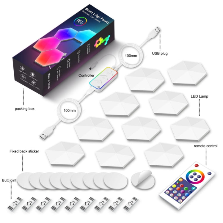 Gaming Ambient Light Smart Chiclet Backdrop Quantum Wall Light, Versions: Bluetooth(10 PCS/Set) - Novelty Lighting by PMC TechLife | Online Shopping South Africa | PMC TechLife | Buy Now Pay Later Mobicred
