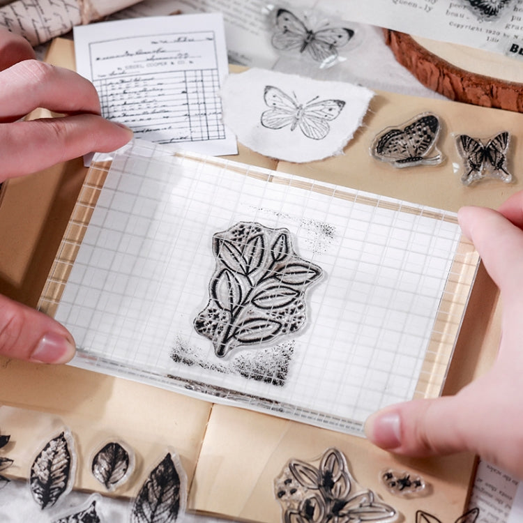 5 PCS Vintage Botanical Arrangement Handbook Clear Silicone Stamp(Falling leaves) - Handbook Decorative Stickers by PMC TechLife | Online Shopping South Africa | PMC TechLife