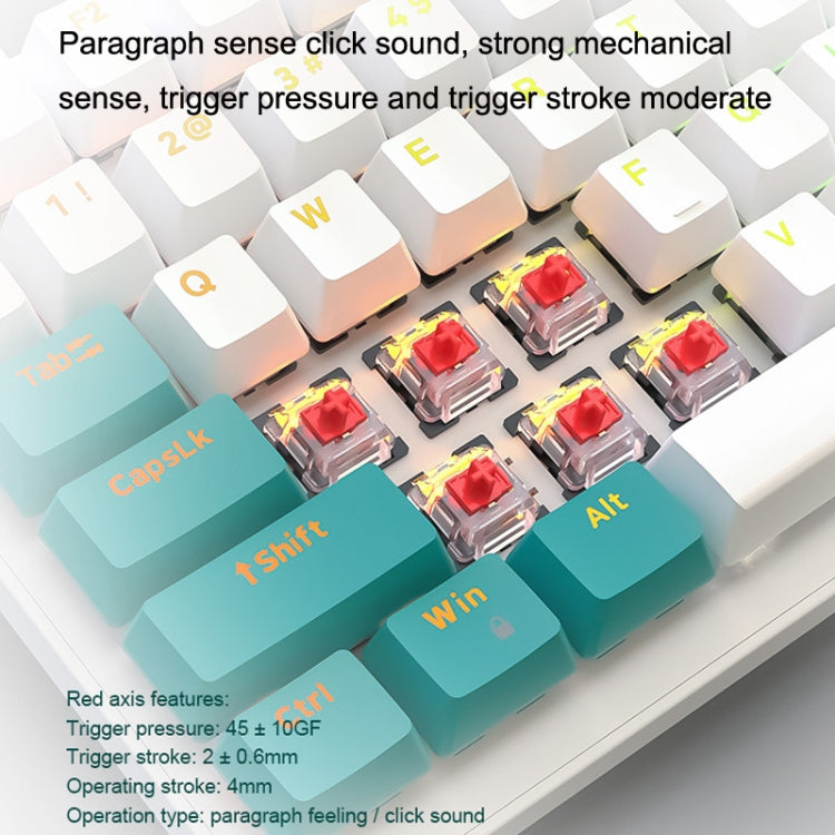 ZIYOU LANG  K3 100 Keys Game Glowing Wired Mechanical Keyboard, Cable Length: 1.5m, Style:  Water Green Version Red Axis - free shipping - PMC Jewellery - Order now!