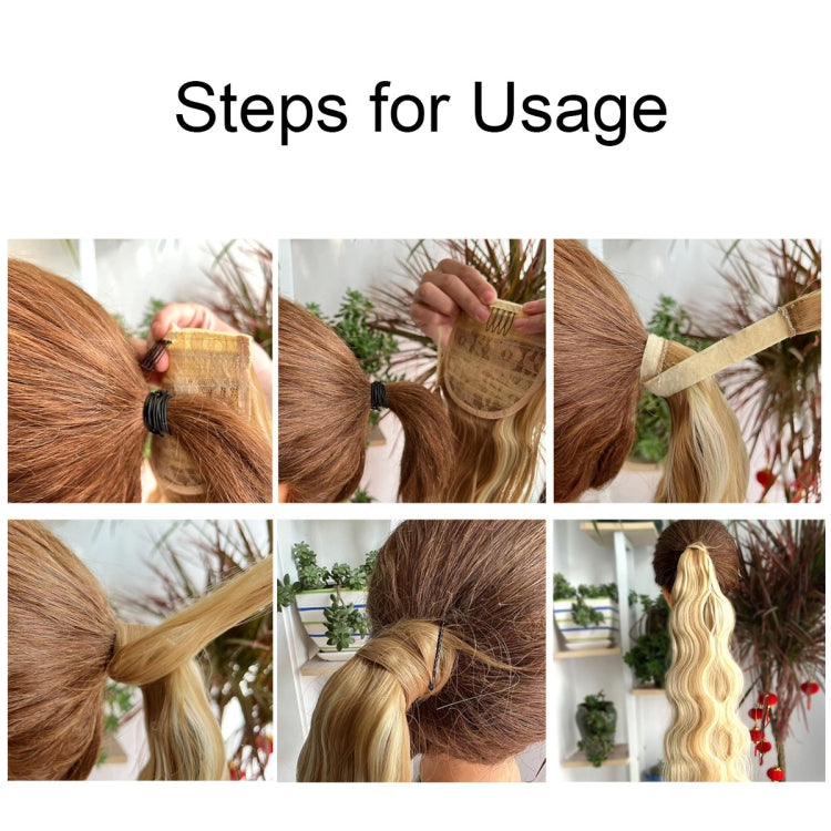 MST08 Adhesive Tie-On Wigs Ponytail Fluffy Long Curly Wigs High-Ponytail(1B) - free shipping - PMC TechLife - Order now!