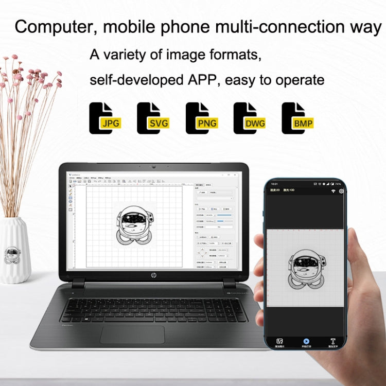 DAJA DJ7 7W Non-metal Laser Carvings Mini Marking Machine Can Cut Wood Board Paper Leather, US Plug - free shipping - PMC Jewellery - Order now!