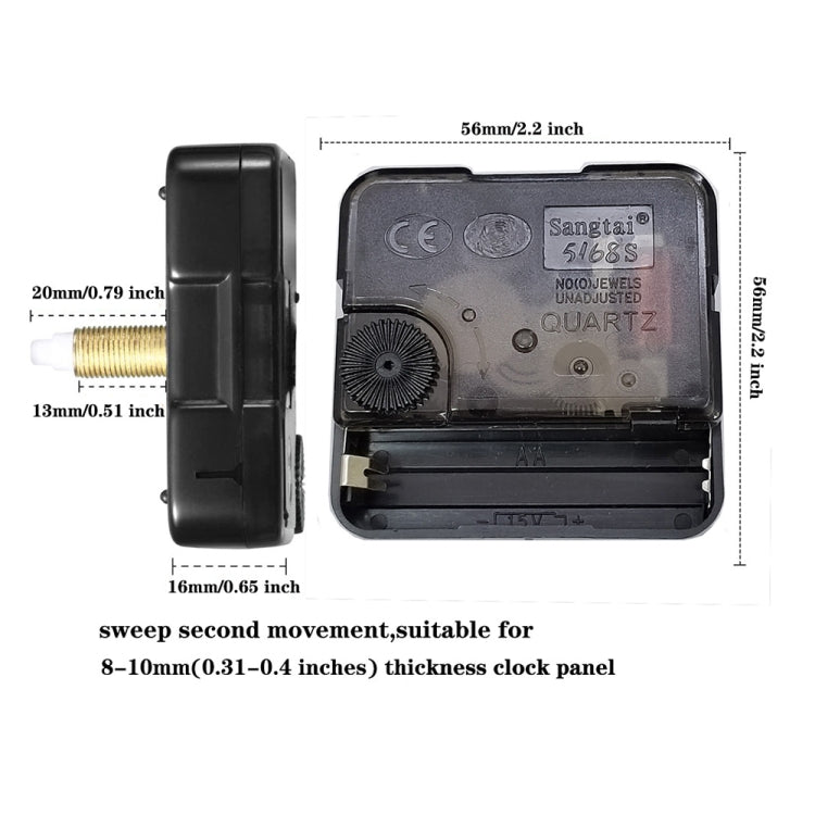 Quartz Clock Dial Repair Kit DIY Wall Clock Parts,Spec: Movement+S04 Wooden Needle - DIY Clocks by PMC TechLife | Online Shopping South Africa | PMC TechLife