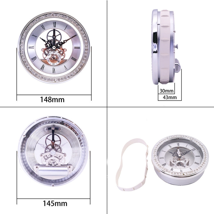 Metal See-through Quartz Clock Gear Clock DIY Accessories 148mm Silver Clock Head - DIY Clocks by PMc TechLife | Online Shopping South Africa | PMc TechLife | Buy Now Pay Later Mobicred