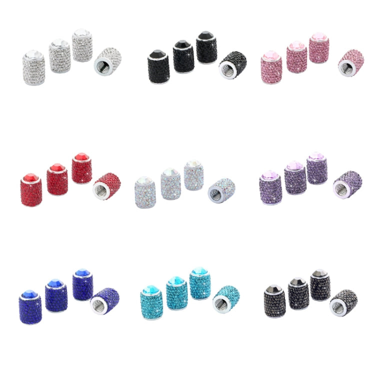 Car Tyre Aluminium Full Diamond Valve Cap With Seal(Black) - Tire Valve Caps by PMC TechLife | Online Shopping South Africa | PMC TechLife | Buy Now Pay Later Mobicred