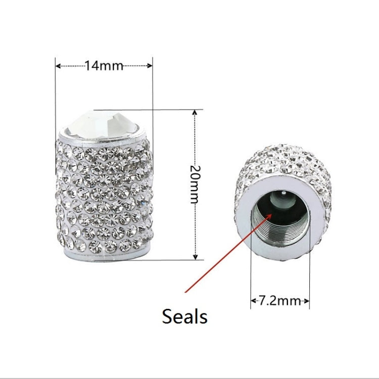 Car Tyre Aluminium Full Diamond Valve Cap With Seal(Purple) - Tire Valve Caps by PMC TechLife | Online Shopping South Africa | PMC TechLife | Buy Now Pay Later Mobicred