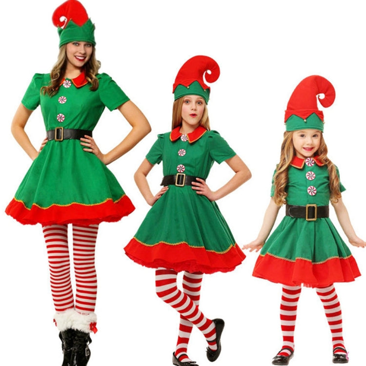 Christmas Green Elf Cosplay Costume Chris Santa Claus Costume Set, Size: 80cm(Female) - Wearable Decoration by PMC TechLife | Online Shopping South Africa | PMC TechLife