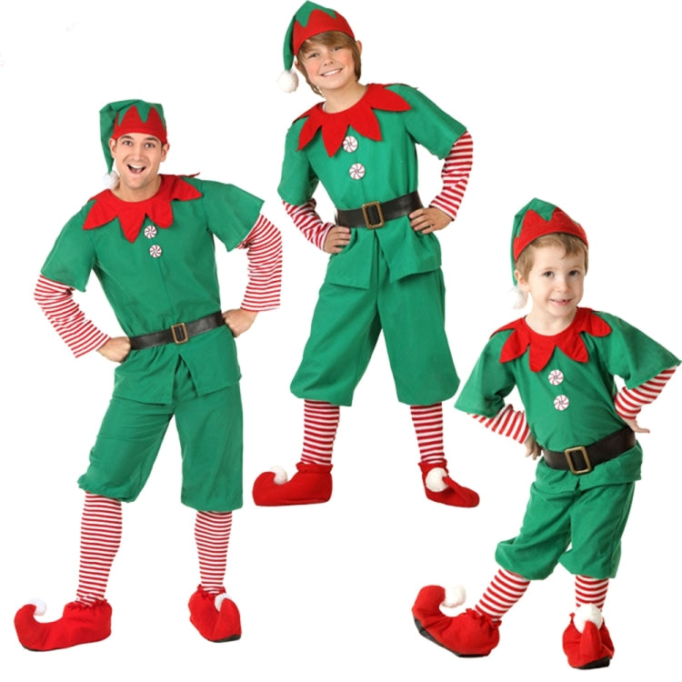 Christmas Green Elf Cosplay Costume Chris Santa Claus Costume Set, Size: 130cm(Male) - Wearable Decoration by PMC TechLife | Online Shopping South Africa | PMC TechLife