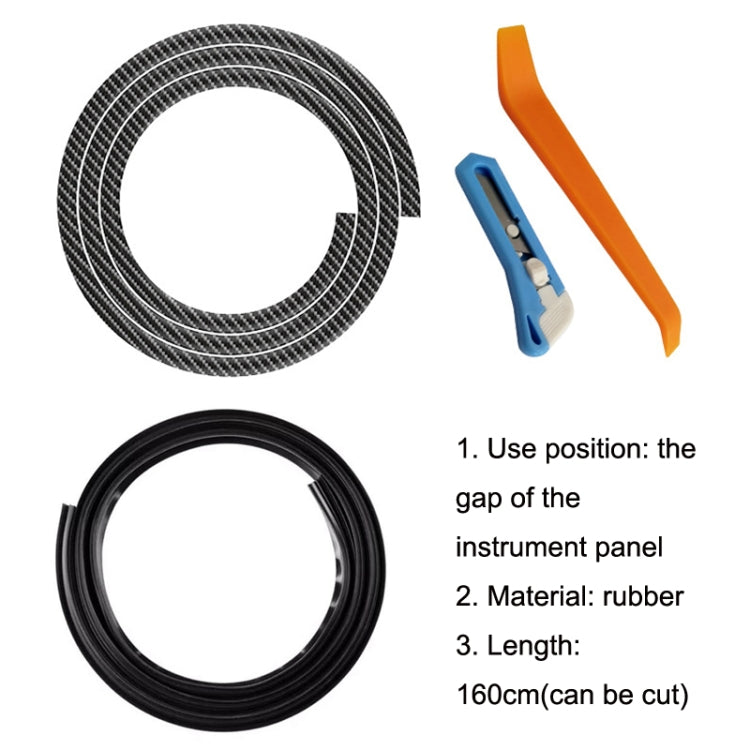N856 Carbon Fiber Pattern Car Elastomer Seal Rubber Strip Instrument Panel Leakproof Dustproof Soundproof Universal - sealing strips by PMC TechLife | Online Shopping South Africa | PMC TechLife | Buy Now Pay Later Mobicred