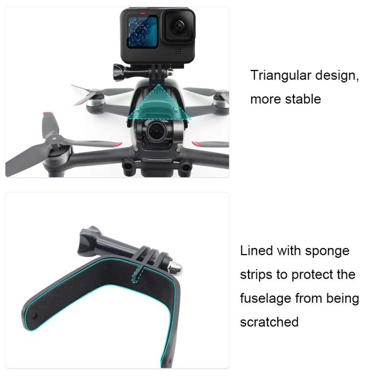 For DJI FPV Top Expansion Adapter Bracket Sports Camera Bracket - Mount & Holder by CQT | Online Shopping South Africa | PMC TechLife | Buy Now Pay Later Mobicred