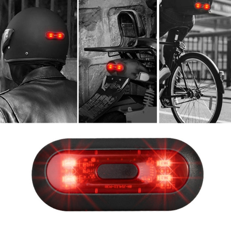 Motorbike Helmet Warning Light USB Rechargeable Waterproof Tail Light, Specification: 4 Beads B Model - Signal Lights by PMC TechLife | Online Shopping South Africa | PMC TechLife | Buy Now Pay Later Mobicred