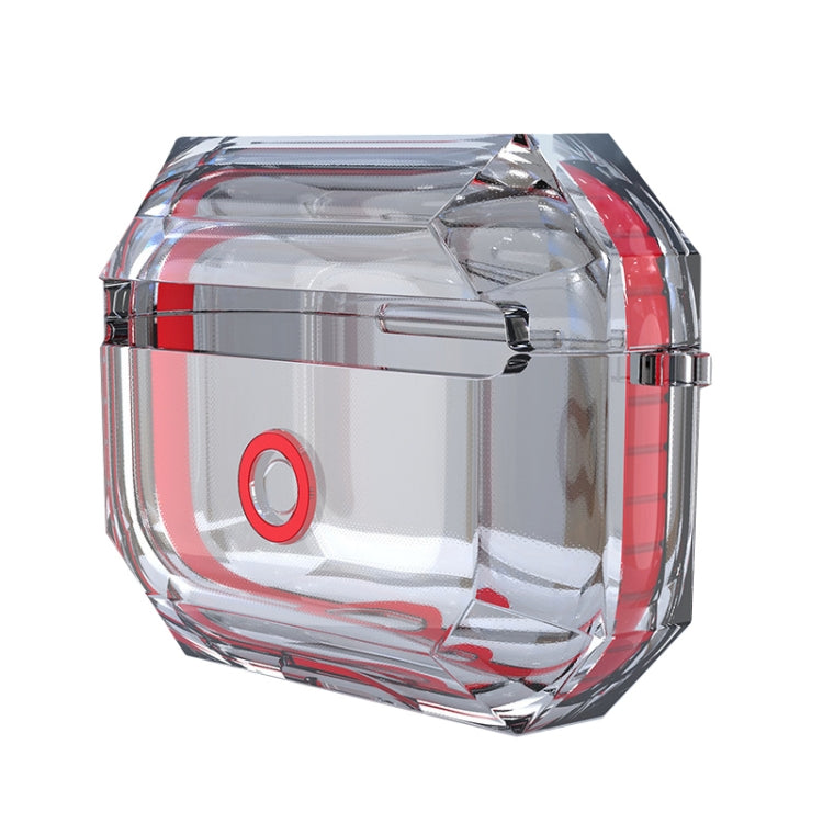 For AirPodS Pro RJT-AP-03 Bluetooth Earphone Transparent Soft Case TPU Protection Cover(Red) - For AirPods Pro by PMC Jewellery | Online Shopping South Africa | PMC Jewellery | Buy Now Pay Later Mobicred